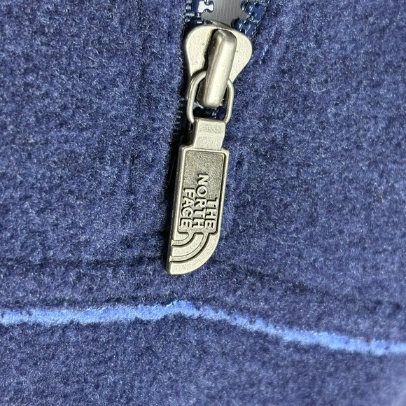 The North Face Quarter Zip Fleece Jacket Womens XL Blue Pullover Kangaroo Pocket - Picture 9 of 10